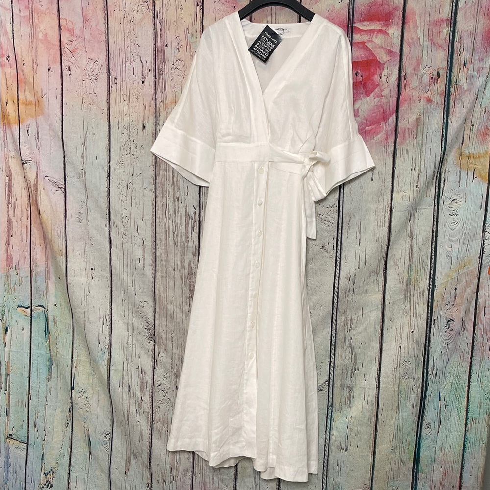 White Linen Equipment Dress 12